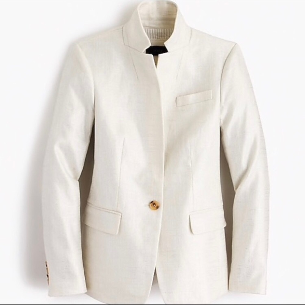 J Crew Regent Blazer - Metallic Linen - 6